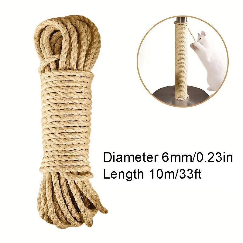 Sisal Rope for Cat Scratchers – Natural DIY Replacement Cord