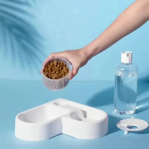 2-in-1 Automatic Cat Food and Water Bowl