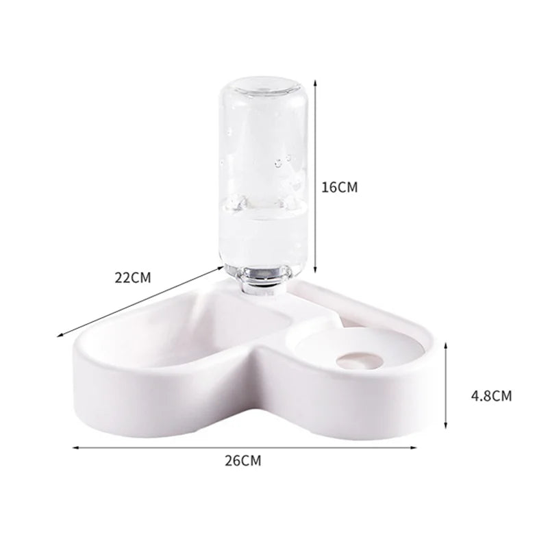 2-in-1 Automatic Cat Food and Water Bowl