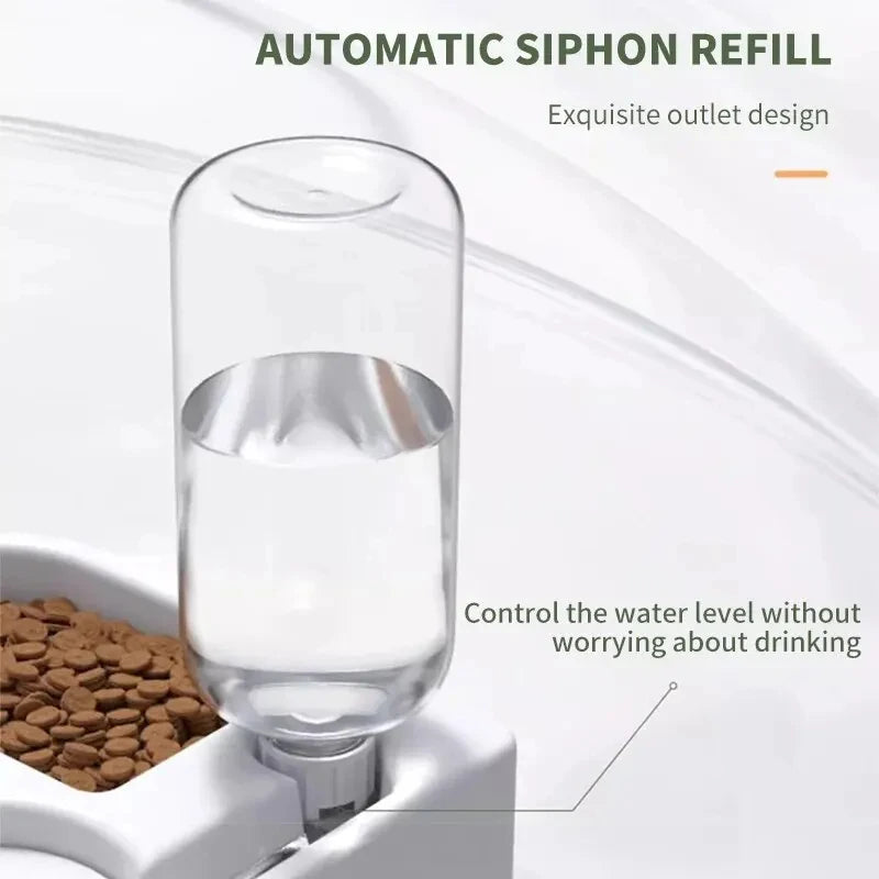 2-in-1 Automatic Cat Food and Water Bowl