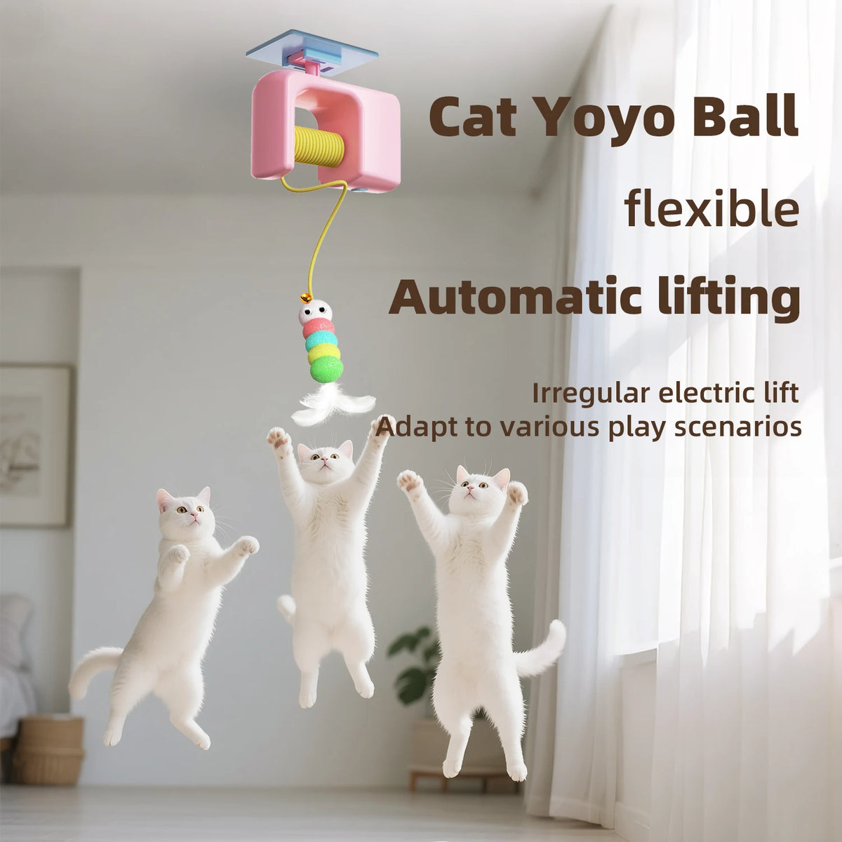 Automatic Cat Toy – Rechargeable Hanging Teaser with Moving Rope