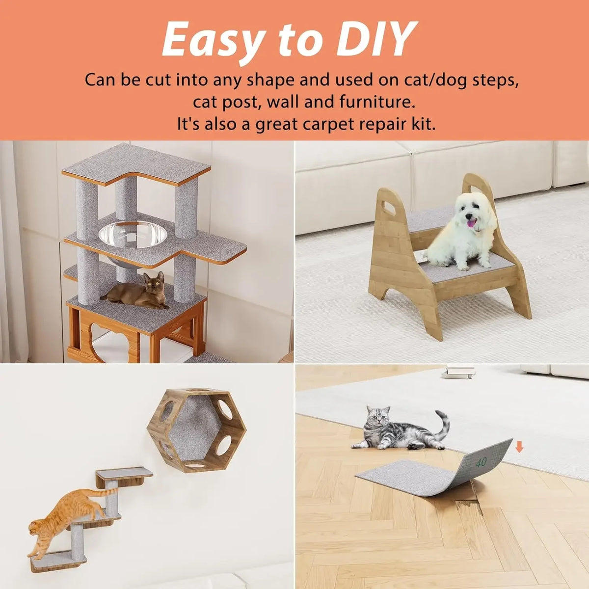 Self-Adhesive Cat Scratching Mat – Trimmable Furniture Protector